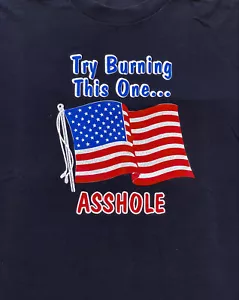 Vintage USA Amerika T Shirt Herren Größe XL 80er 80s American Flag Einzelnaht - Bild 1 von 6
