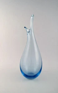Per Lütken for Holmegaard. Art glass vase in light blue shades. 1950's. - Picture 1 of 5