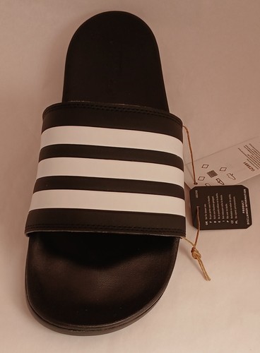 Adidas Adulto Unisex Adilette Comfort Slide Nero Bianco GZ5891 Nuove con scatola