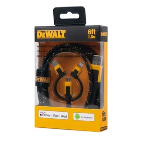 DEWALT Reinforced 3-in-1 Combo Cable — Multi-Charging Cable - Picture 1 of 2
