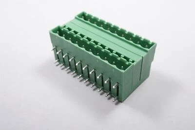 1762457 Phoenix Terminal Block Header 20 Pos 2 Row RA Male 5.08mm Green - Image 1 of 3