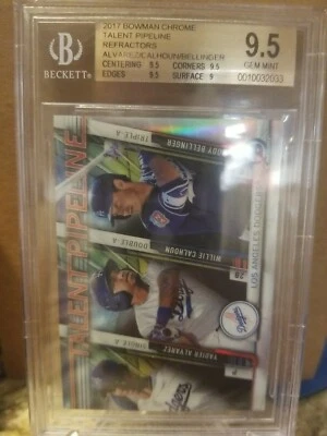 2017 Bowman Chrome Dodgers Talent Pipeline BGS GEM MINT 9.5 Bellinger/Calhoun - Image 1 of 4