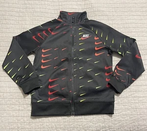 Nike Boy's Black Tracksuit Jacket Red/Yellow Swoosh Size 6 - Picture 1 of 9