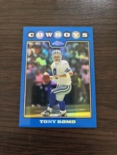 2008 Topps Chrome Tony Romo Blue Refractor Color Match Card #TC14 Dallas Cowboys