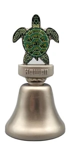 Hawaii Sea Turtle 3.5" Silver Tone Bell, Souvenir Collectible, Rings Lovely EUC - Picture 1 of 13