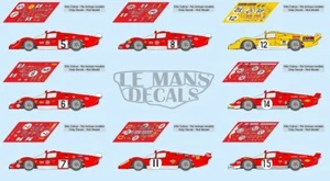 Decals Ferrari 512 Coda Lunga Le Mans 1970 1:32 1:24 1:43 1:18 512 slot calcas - Bild 1 von 9