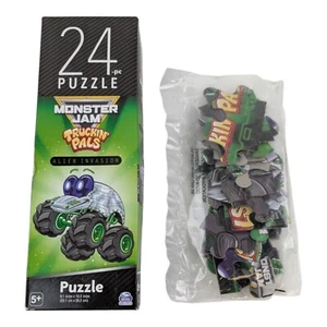 Jigsaw Monster Jam Truckin Pals Alien Invasion 24-Pc Puzzle - Opened Box, Sealed - Picture 1 of 10