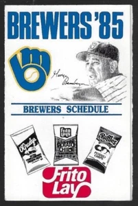 1985 Milwaukee Brewers MLB Baseball Schedule !!! Frito Lay - Picture 1 of 1