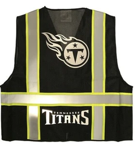 🏈 TENNESSEE TITANS 🏈 BLACK REFLECTIVE SAFETY VEST W/REFLECTIVE LOGO - Picture 1 of 1