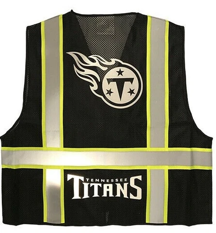 🏈 TENNESSEE TITANS 🏈 BLACK REFLECTIVE SAFETY VEST W/REFLECTIVE LOGO Cover