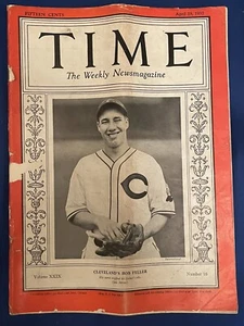 1937 Bob Feller Time Magazine Baseball Cleveland's Indians April 19, Vol 29, #6 - Picture 1 of 13