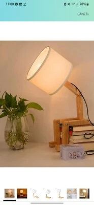 Bedroom Table Lamp Fun Desk Lamps with Wooden Base Unique Table Lamps - Image 1 of 4