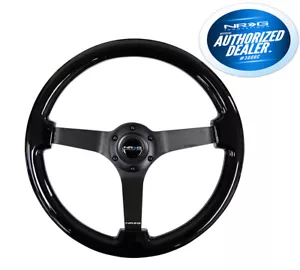 Volante NRG grano de madera negra 350 mm negro cromo 3" profundo RST-036BK-BK - Imagen 1 de 3