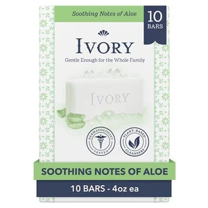 Ivory Gentle Bar Soap Aloe Scent 39.8oz, 10 Count - Picture 1 of 6