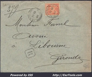 FRANCE N°94 SUR LETTRE RECOMMANDÉE CAD LA ROCHE CHALAIS DORDOGNE DU 18/../1896 - Picture 1 of 2