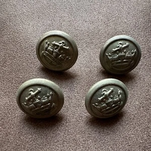 4x VINTAGE cWWI NAVY OFFICERS UNIFORM BUTTONS BLISS BROS MILITARY - Picture 1 of 4