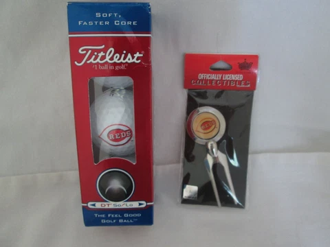 Cincinnati Reds 3 Pack Golf Balls Divot Tool Ball Marker Officially Licensed MLB Cover