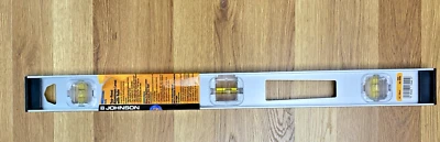 NOS 24" Johnson Top Read Aluminum  I Beam Level 3 Vial Vertical Rule - Image 1 of 4