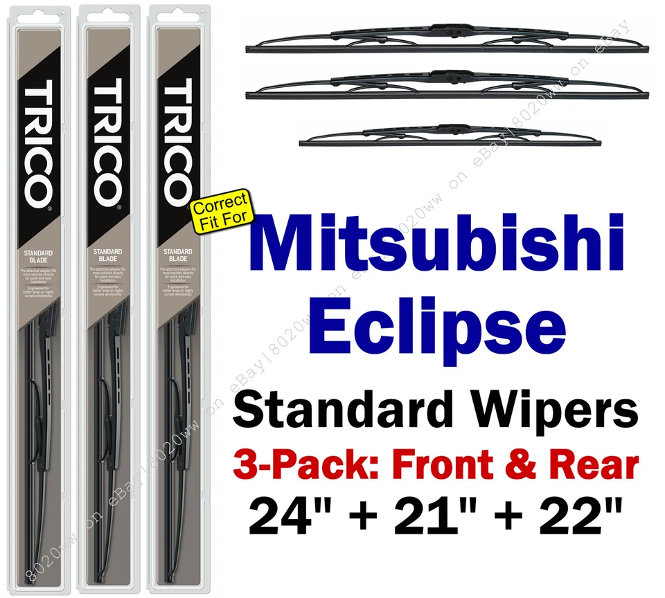 Limpiaparabrisas 3pk delantero trasero estándar 2001-2005 Mitsubishi Eclipse 30240/210/221 Foto 1 de 1