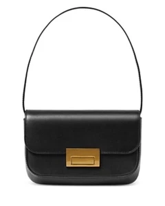 $295. Bolso de Hombro Loeffler Randall Stefania Baguette Cuero Negro Dorado - Imagen 1 de 6