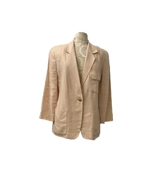 Company Ellen Tracy Women Salmon Pink 100% Linen Blazer SZ 2 - Image 1 of 4