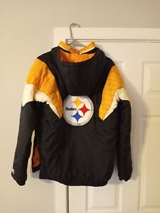 Vintage StarterPittsburgh Steelers Jacket Size Youth Large Heavyweight Half Zip