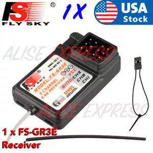 1 X Flysky FS-GR3E AFHDS 3CH Receiver For RC Car FS-GT2 FS-GT3B FS-GT3C US - Picture 1 of 13