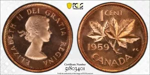 Canadá PL 1959 un centavo gema graduación profesional PL 66 cámara ¡La cámara mejor calificada! - Imagen 1 de 1