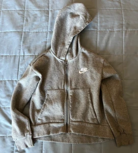 Nike Boys Full Zip Gray Hoodie Youth Size Medium - Picture 1 of 3