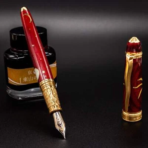 David Oscarson Celestial Fountain Pen - Fire Red - Picture 1 of 12