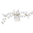  M Bride Goldleaf Pearl Hair Comb Wedding Accessories Claw Clips for Women