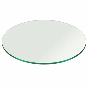 Clear Tempered Glass Table Top  24" Inch 3/8" Inch Thick w/ Pencil Polished Edge - Picture 1 of 13