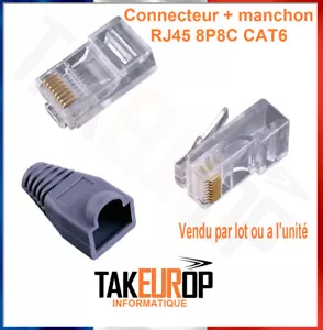 Lot 1 à 20 fiches RJ45 8P8C CAT6 à sertir LAN Prise Connecteurs RJ45 22-26 AWG - Picture 1 of 6
