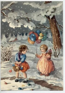 Serie Completa di 6 cartoline Angeli Bamnbini Buon Natale PC Circa 1940 3 - Imagen 1 de 6