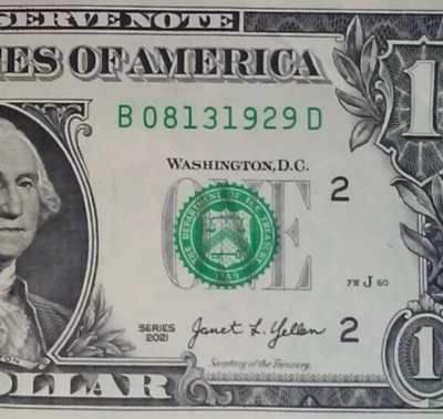 AUGUST 13th 1929 Birthday Anniversary Date  Note One Dollar Series 2021 - Image 1 of 3