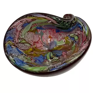 RARE 1950s AVEM MURANO ZANFIRICO BIZANTINO/TUTTI FRUTTI RED GLASS BOWL - Picture 1 of 3