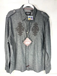 Fender Custom Shop Men Shirt XL Black Rock & Roll Religion Button Up New W/tags - Picture 1 of 8