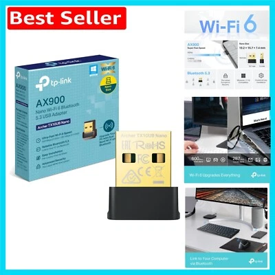 Adaptador USB Nano Wi-Fi 6 y Bluetooth 5.3 de alta velocidad AX900 - Diseño compacto - Imagen 1 de 4
