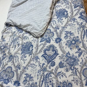 LRL Ralph Lauren Floral Queen King Duvet Cover 90x100 Blue White Tan - Picture 1 of 9