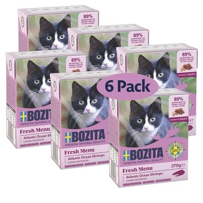 Bozita Nassfutter Garnele in Sauce 6x370g Katzenfutter getreidefrei zuckerfrei - Bild 1 von 4