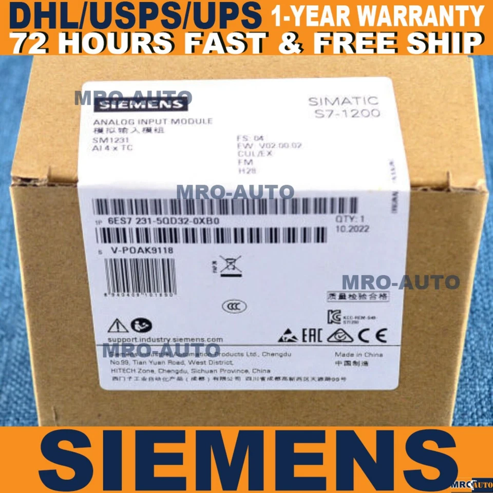 New Siemens 6ES7 231-5QD32-0XB0 6ES7231-5QD32-0XB0 SM 1231 US FREE TAX - Image 1 of 1