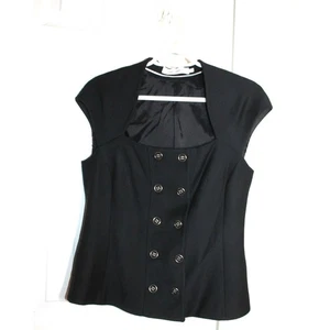 Anne Fontaine Black Wool Blend Cap Sleeve Vest sz 8 US / 40 EU - Picture 1 of 3