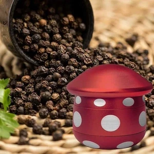 2.5" Mushroom Crusher Aluminum Grinder 4-Layer 62mm Spice Tobacco Grinder Red - Foto 1 di 10