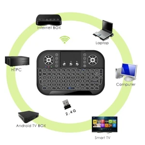 Mini Wireless BT Keyboard With Touchpad Support 2.4GHz RF Multi Touch Rechar New - Picture 1 of 24