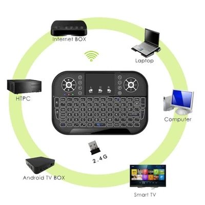 Mini Wireless BT Keyboard With Touchpad Support 2.4GHz RF Multi Touch Rechar New - Image 1 of 4
