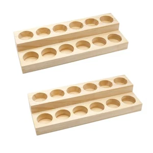2 Pcs Wooden Essential Oil Display Stand 2 layer Tabletop Essential Oils Perf... - Picture 1 of 4
