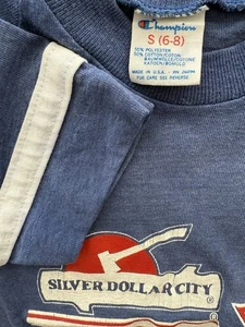 Vintage 80s Champion T-Shirt Youth S 6-8 Silver Dollar City Single Stitch USA - Picture 1 of 7