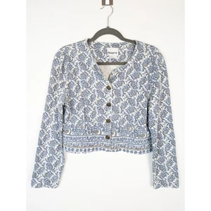 Vintage Crop Top Pacquette 70s Boho Cottagecore Prairie Ditsy Floral Size L - Picture 1 of 15