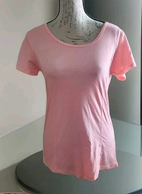 Top rosa RBX Performance para mujer S Petite Active Wear manga corta cuello redondo  Foto 1 de 4