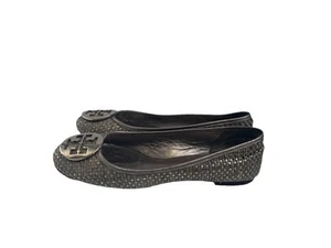 Tory Burch Flats Schuhe Gr. 9,5 Ballerinas Slipper grau silber - Bild 1 von 9